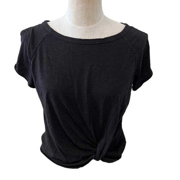 Sanctuary Twist front Cold shoulder short sleeve top Black S - Picture 1 of 6